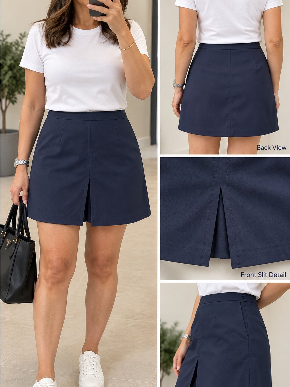 Izod Navy Women's Skort with Front Slit